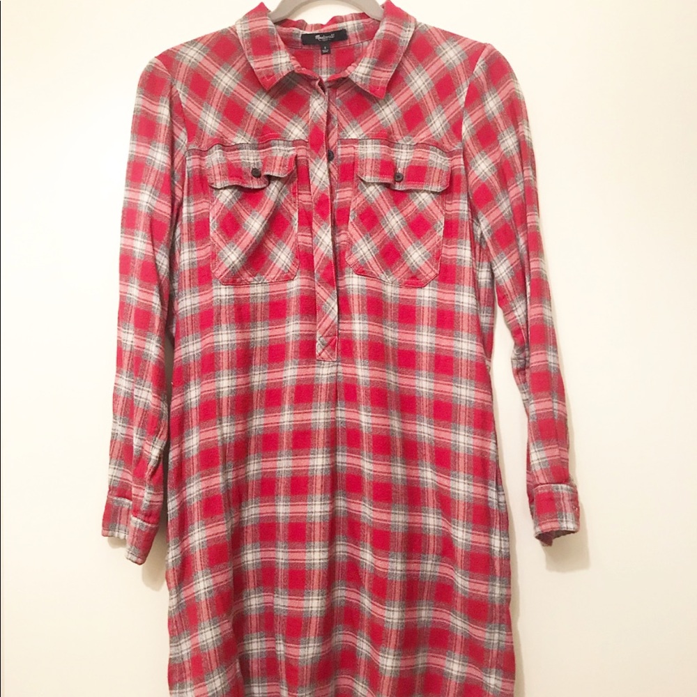 Madewell plaid sweater dress